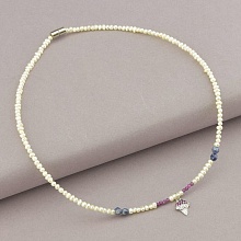 картинка Подвеска 'SUNSTONES' Жемчуг Сапфир Рубин 38 см от магазина Wolves