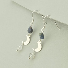 картинка Серьги 'SUNSTONES' Сапфир Серебро(925) от магазина Wolves