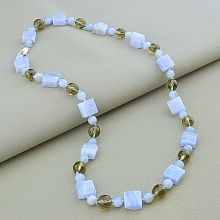 картинка Бусы 'SUNSTONES' Сапфирин Раухтопаз 56 см от магазина Wolves