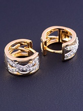 картинка Серьги 'XUPING' Фианит  (позолота-родий) от магазина Wolves
