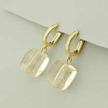 картинка Серьги 'SUNSTONES' Халцедон (позолота 18к (лимонная)) от магазина Wolves