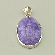 картинка Кулон Чароит 30х18мм (Серебро(925)) от магазина Wolves