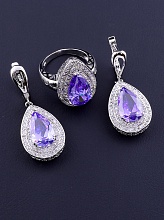 картинка Комплект Фианит (родий) от магазина Wolves