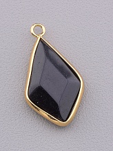 картинка Кулон черный Агат в оправе 30x15 мм от магазина Wolves