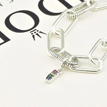 картинка Шарм с фианитами, серебряный (925), разноцветный, для браслета от магазина Wolves