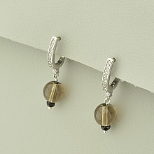 картинка Серьги 'SUNSTONES' Раухтопаз  (родий) от магазина Wolves