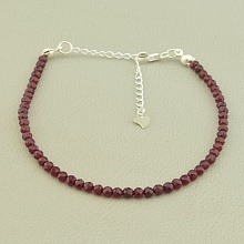 картинка Браслет 'SUNSTONES' Шпинель Серебро(925) 19 см от магазина Wolves