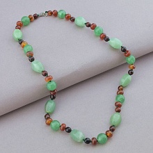 картинка Бусы 'SUNSTONES' Нефрит Сердолик 47 см от магазина Wolves