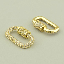 картинка Замочек Фианит 24х15мм (позолота 18к (лимонная)) от магазина Wolves