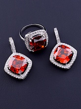 картинка Комплект Фианит (родий) от магазина Wolves