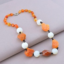 картинка Бусы Сердолик Лунный камень 57 см от магазина Wolves