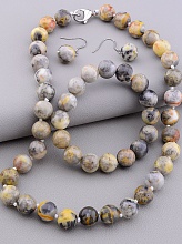 картинка Бусы+Браслет+Серьги 'SUNSTONES' Яшма 47 см от магазина Wolves