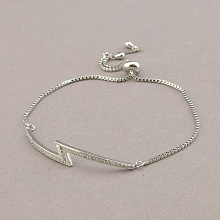 картинка Браслет 'Saiya' Фианит 17 см (родий) от магазина Wolves