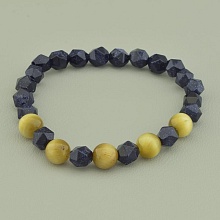 картинка Браслет 'SUNSTONES' Кошачий глаз Каирская ночь 18 см от магазина Wolves