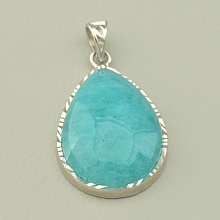 картинка Кулон с амазонитом в форме капли в оправе 32x20 мм от магазина Wolves