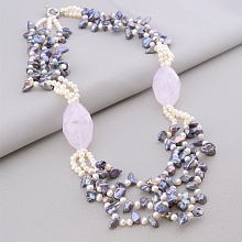 картинка Бусы Жемчуг Розовый кварц 70 см от магазина Wolves