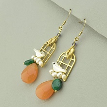 картинка Серьги 'Hand Made' Сердолик Бижутерный сплав от магазина Wolves