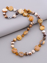 картинка Бусы 'SUNSTONES' Яшма Чешский хрусталь 50 см от магазина Wolves