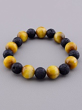 картинка Браслет 'SUNSTONES' Кошачий глаз Лава 19 см от магазина Wolves