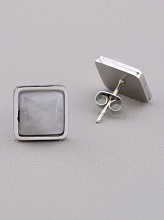 картинка Серьги Розовый кварц 12x12мм от магазина Wolves