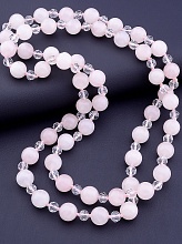 картинка Бусы Розовый кварц Чешский хрусталь 90 см от магазина Wolves