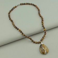 картинка Бусы 'SUNSTONES' Тигровый глаз 44 см от магазина Wolves