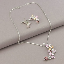 картинка Подвеска+Серьги Фианит 46 см (родий) от магазина Wolves