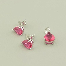 картинка Серьги+Кулон 'XUPING' Фианит (родий) от магазина Wolves