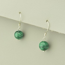 картинка Серьги 'SUNSTONES' Малахит Серебро(925) от магазина Wolves