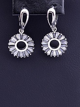 картинка Серьги 'FJ' Фианит (родий) от магазина Wolves