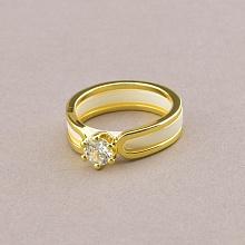 картинка Кольцо Керамика Фианит (позолота 18к (лимонная)) от магазина Wolves