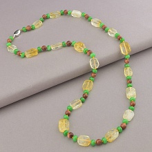 картинка Бусы 'SUNSTONES' Цитрин Хризопраз Золотой Песок 84 см от магазина Wolves