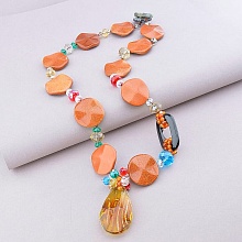 картинка Бусы Золотой Песок Агат Чешский хрусталь 63 см от магазина Wolves