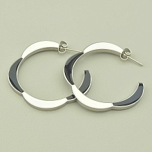 картинка Серьги 'Stainless Steel' Эмаль (родий) от магазина Wolves