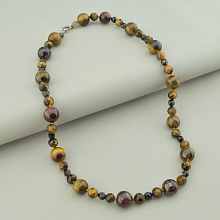 картинка Бусы 'SUNSTONES' Бычий глаз Тигровый глаз Агат 50 см от магазина Wolves