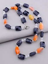 картинка Бусы Агат Сердолик Чешский хрусталь 90 см от магазина Wolves