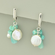 картинка Серьги 'SUNSTONES' Амазонит  (родий) от магазина Wolves