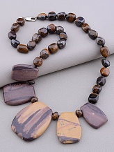 картинка Бусы Яшма Тигровый глаз Бронзит 47 см от магазина Wolves