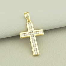 картинка Крестик 'XUPING' Фианит (позолота 18к (лимонная)) от магазина Wolves