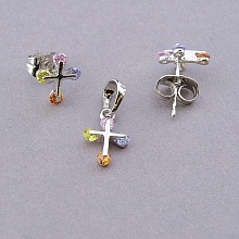 картинка Серьги+Кулон 'XUPING' Фианит  (родий) от магазина Wolves