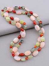 картинка Бусы Розовый кварц Пренит Сердолик 100 см от магазина Wolves