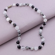 картинка Бусы 'SUNSTONES' Волосатик Агат Чешский хрусталь 46 см от магазина Wolves