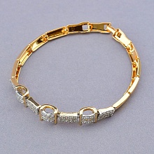 картинка Браслет 'XUPING' Фианит 18 см (позолота-родий) от магазина Wolves