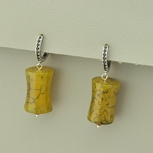 картинка Серьги 'SUNSTONES' Агат  (родий) от магазина Wolves