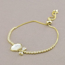 картинка Браслет 'Saiya' Перламутр 17 см (позолота 18к (лимонная)) от магазина Wolves