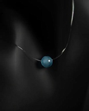 картинка Чокер невидимка с камнем Кошачий глаз (голубой) от магазина Wolves