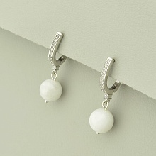 картинка Серьги 'SUNSTONES' Лунный камень  (родий) от магазина Wolves