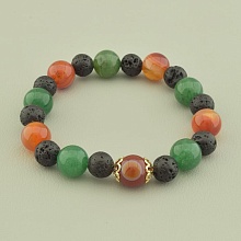 картинка Браслет 'SUNSTONES' Нефрит Лава Сердолик 17 см от магазина Wolves