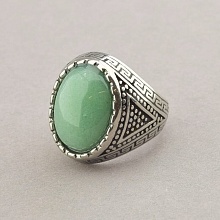 картинка Кольцо 'Stainless Steel' Нефрит Медицинская сталь 316L от магазина Wolves