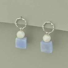 картинка Серьги 'SUNSTONES' Сапфирин  (родий) от магазина Wolves